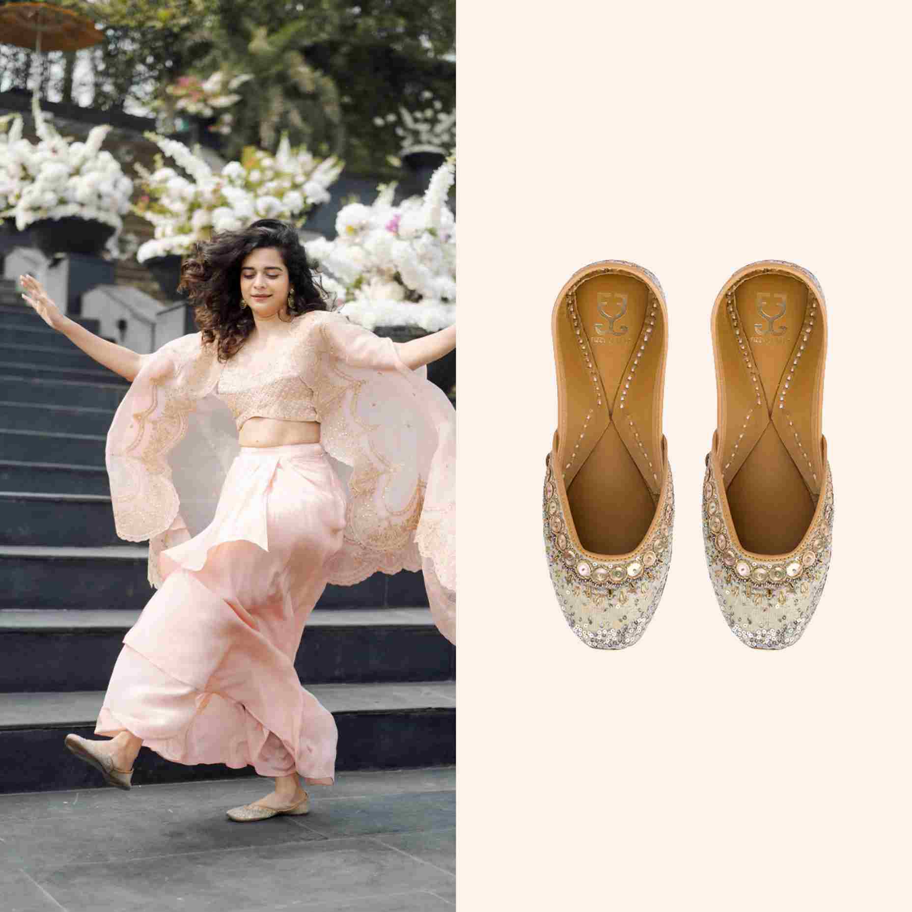 Mithila Palkar in Pixie Dust Juttis - Silver & Gold