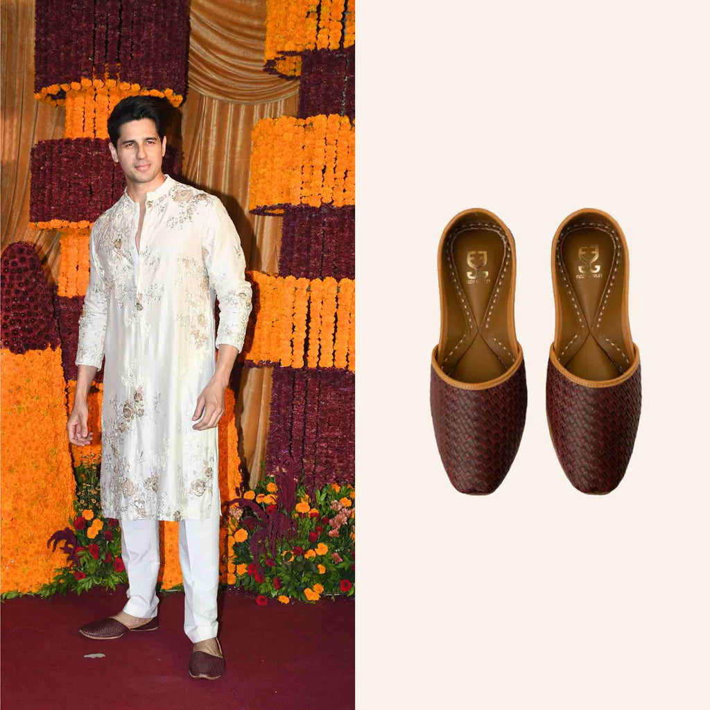 Sidharth Malhotra in  Pattern-Breaker Brown : Juttis For Men