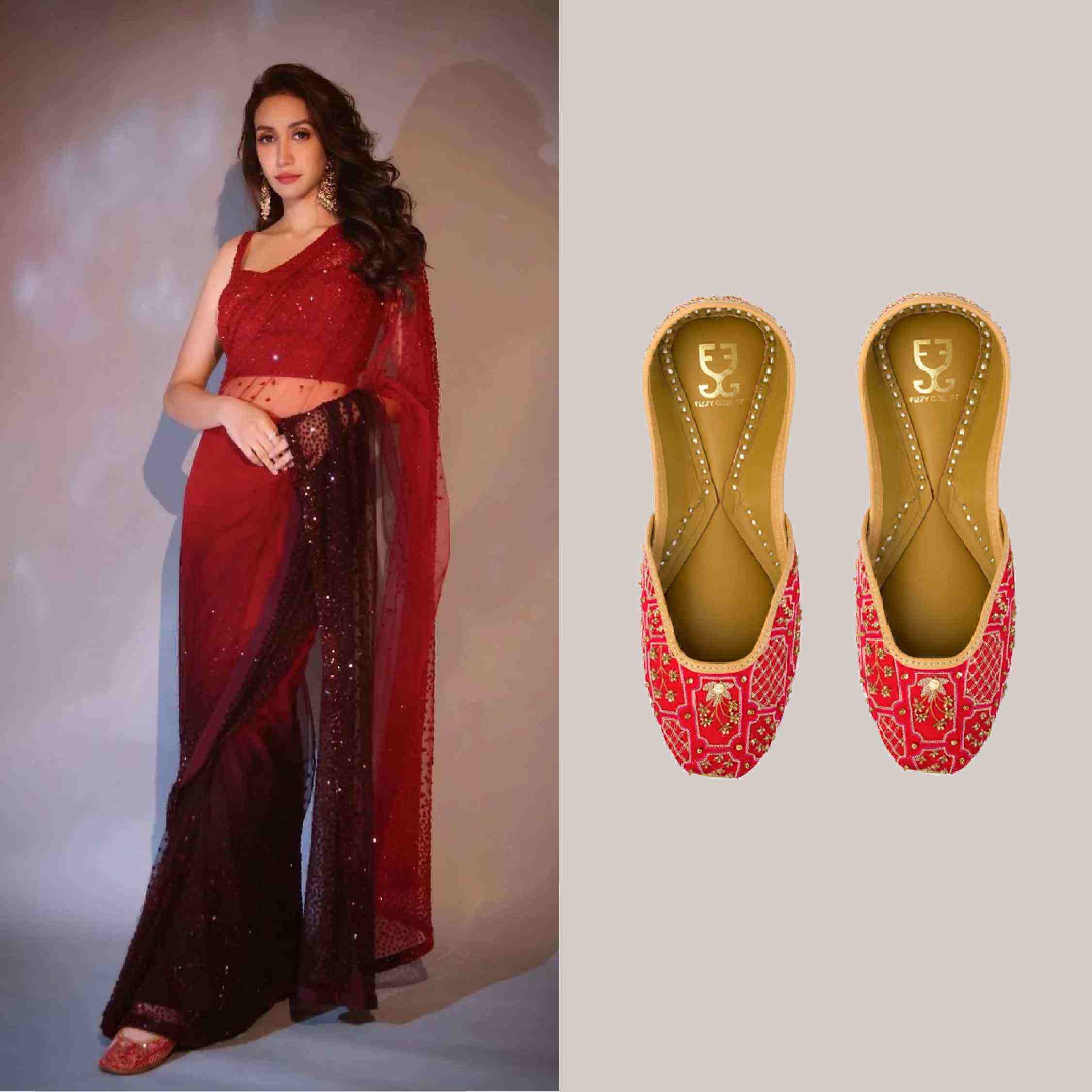 Shreya Chaudhary in Ruby Rogue Juttis