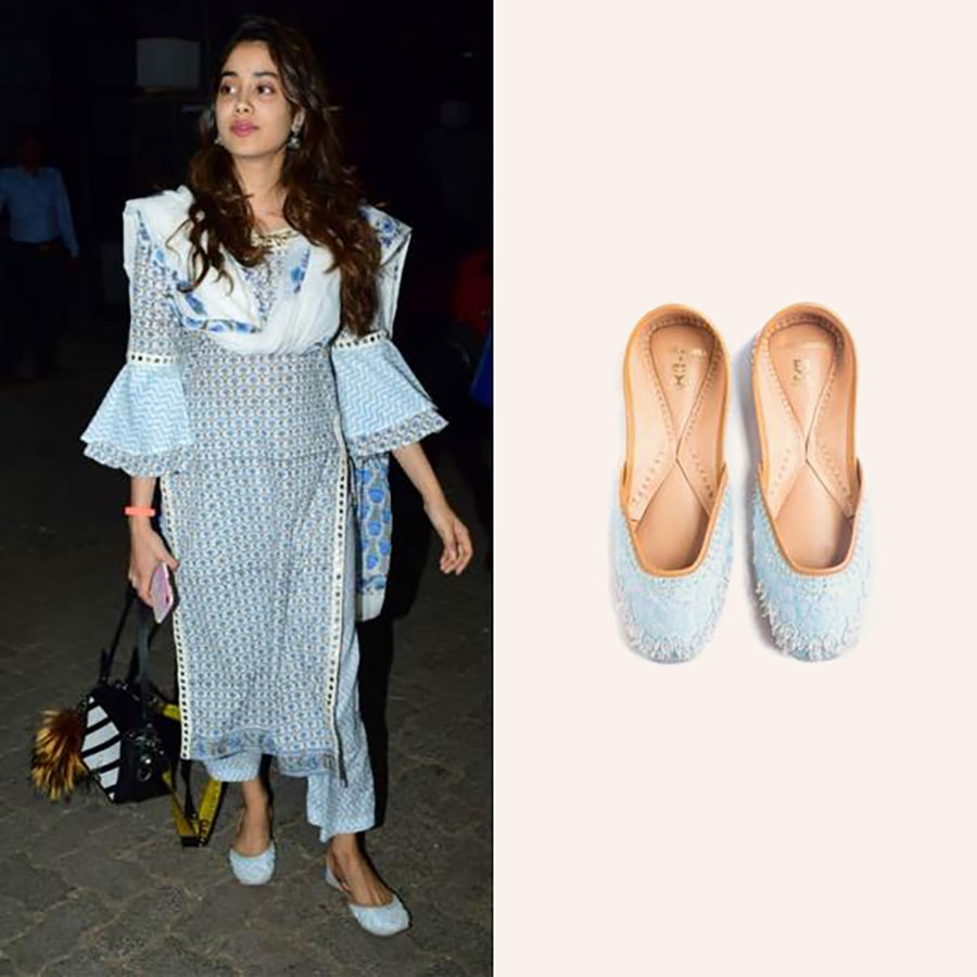 Janhvi Kapoor in Ice Drops Juttis - Limited Edition: Rahul Mishra X Fizzy Goblet