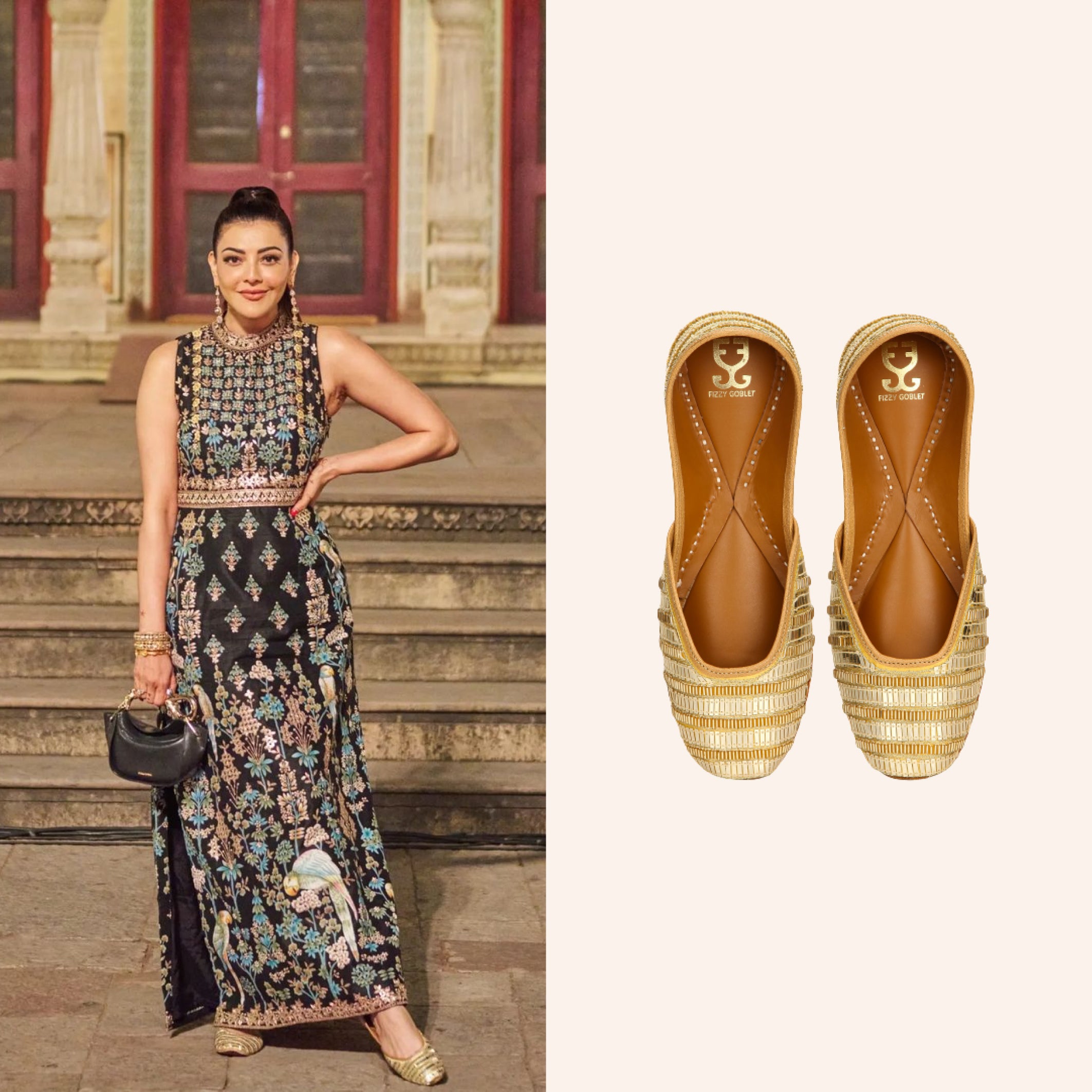 Kajal Aggarwal in Golden Sunrise Juttis