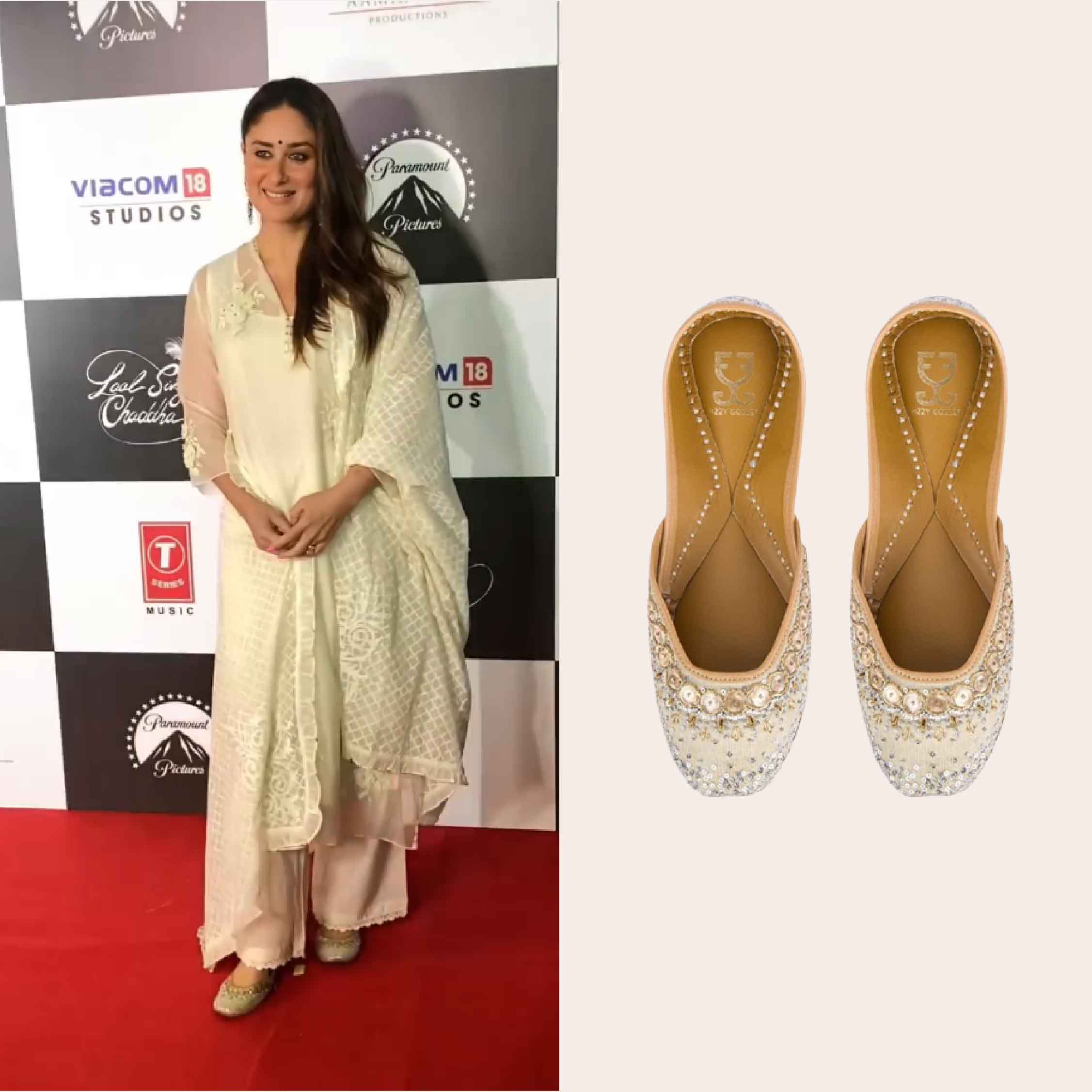 Kareena Kapoor in Pixie Dust : Juttis - Silver & Gold