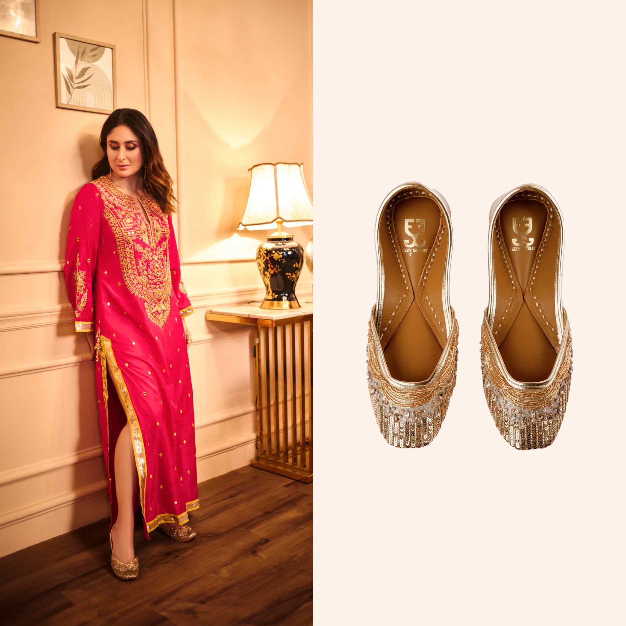 Kareena Kapoor Khan in Gold Soul : Juttis