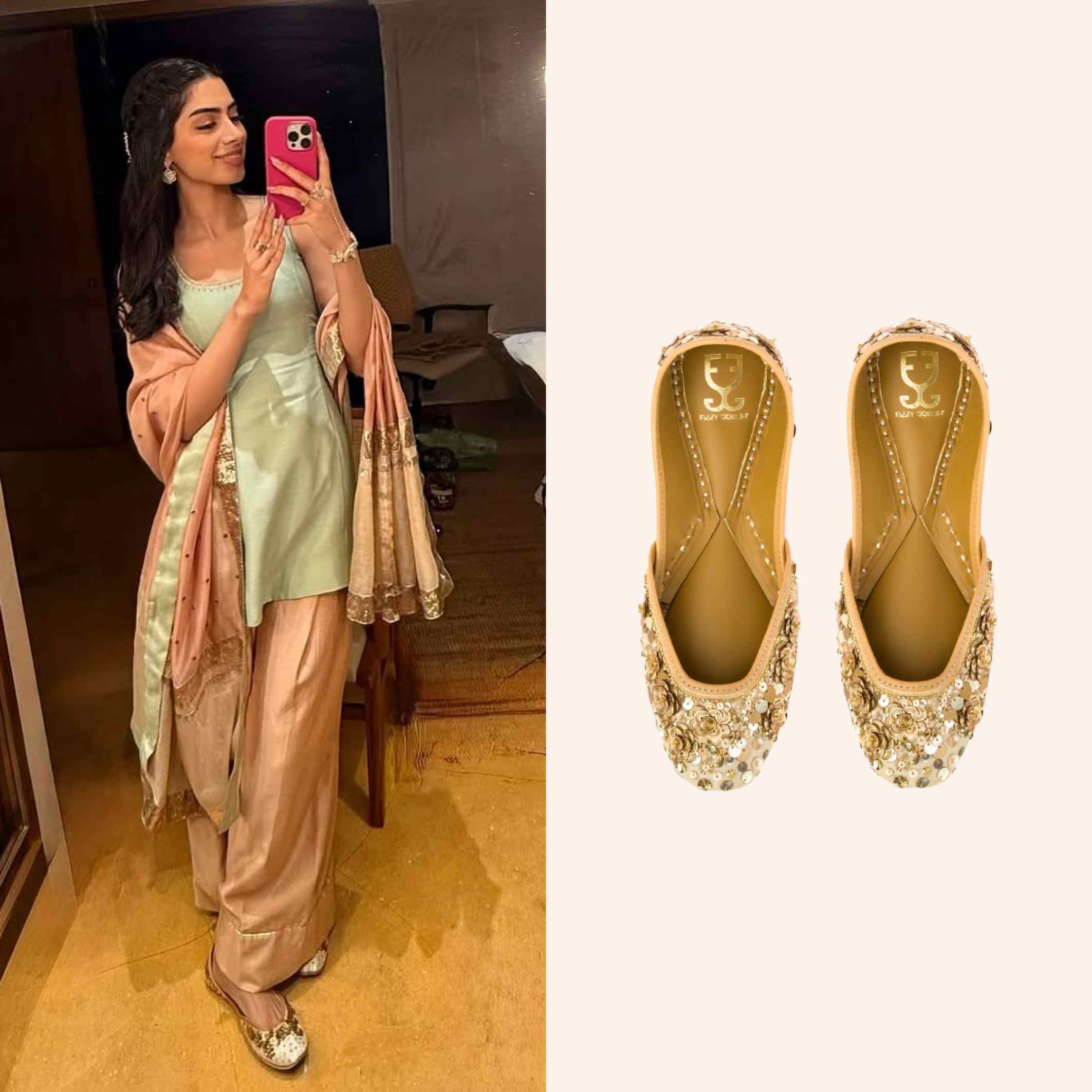 Khushi Kapoor in Goldiloves : Juttis