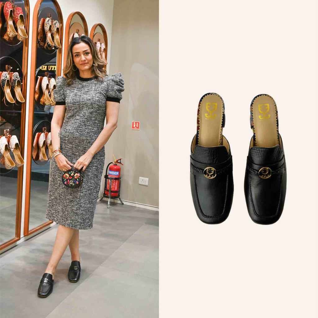 Namrata Shirodkar in Cubical Crush - Black : Loafers Heels