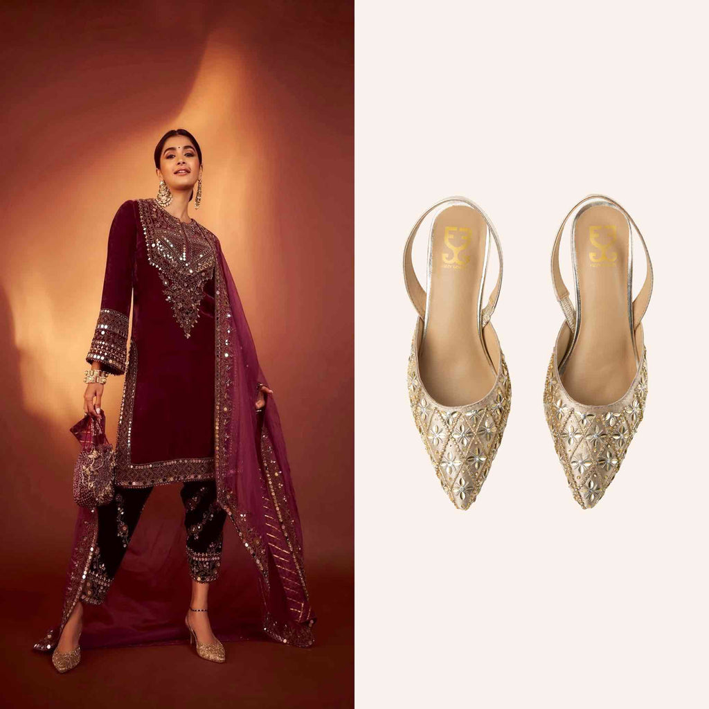 Pooja Hegde in Starstruck : Salsa Mule Heels - Kareena Kapoor Khan x Fizzy Goblet - Limited Edition