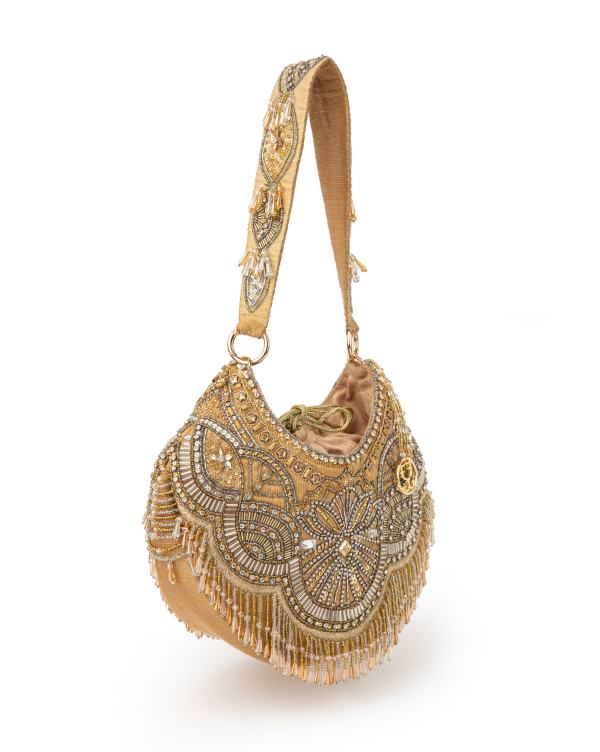 Bold in Gold Potli (With Embroidered Handle)