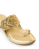 Gold Brew Kolha Block Heel