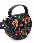 The Micro Bag Leather Black (With Sequins Embroidery)