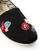 TOMS X Fizzy Goblet Resham Embroidered Midnight Garden Slip Ons