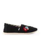 TOMS X Fizzy Goblet Resham Embroidered Midnight Garden Slip Ons