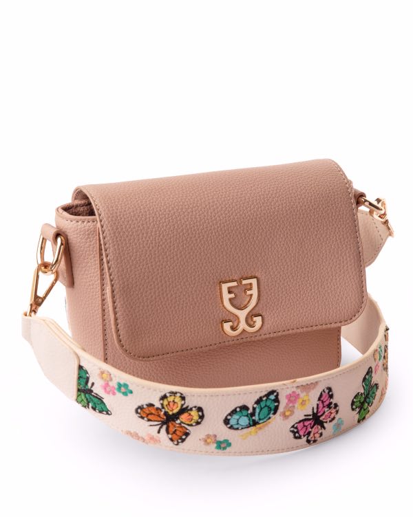 Mini Goblet Crossbody Bag : Misty Pink With Embroidered Strap