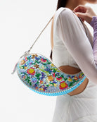 NEO Shoulder Bag Leather Sea Blue (With Sequins Detailing)