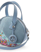 Oyster Crossbody In Denim And Leather With Embellished Sequins - Limited Edition