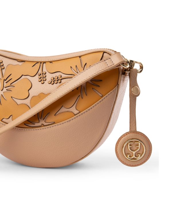 Scallop Crossbody Leather With Laser-Cut Motifs