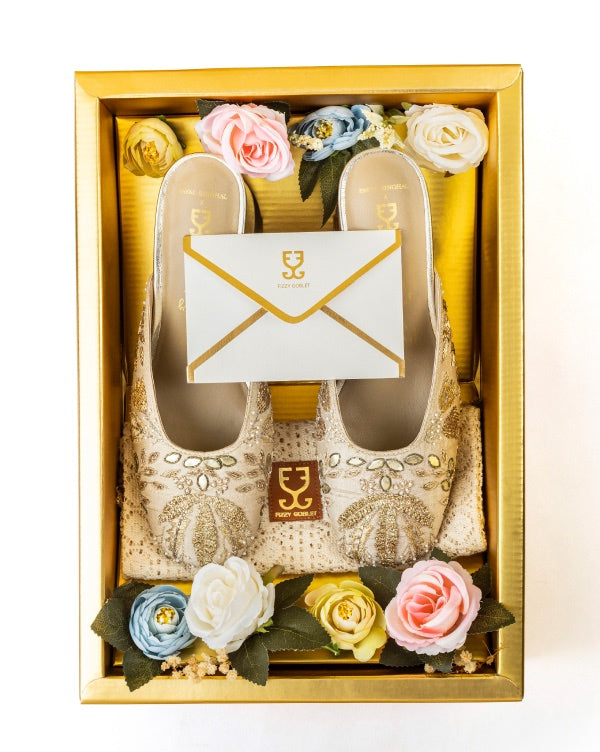 Wedding Gift Box - White Lotus : Heels - Payal Singhal x Fizzy Goblet