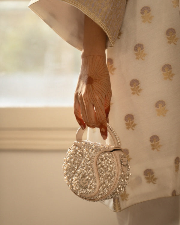 The Micro Bag Leather With Pearl Embroidery