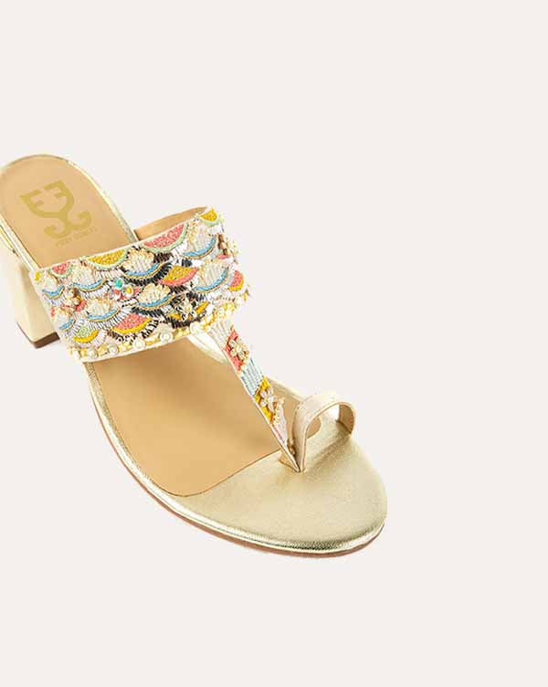 Gold Struck - Kolha Block Heels Limited edition