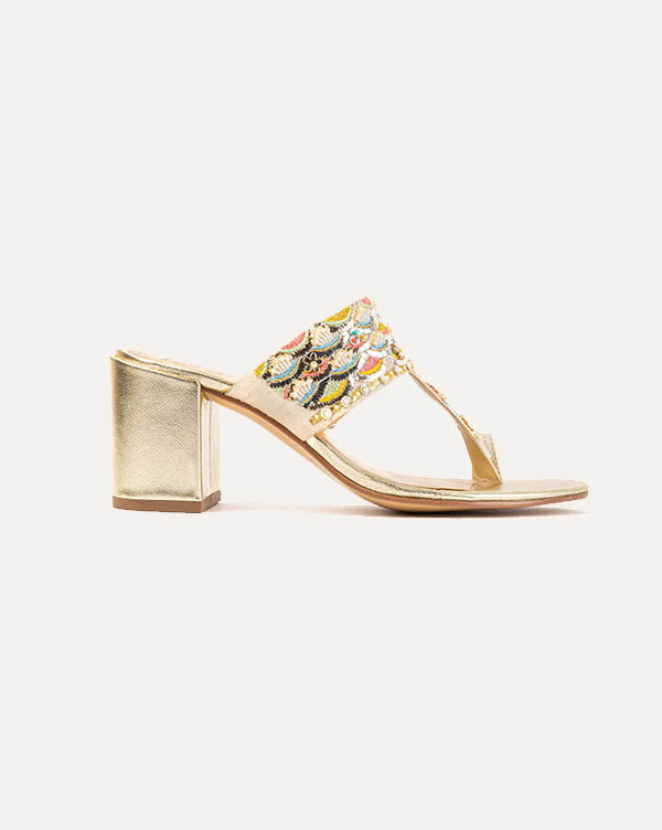 Gold Struck - Kolha Block Heels Limited edition