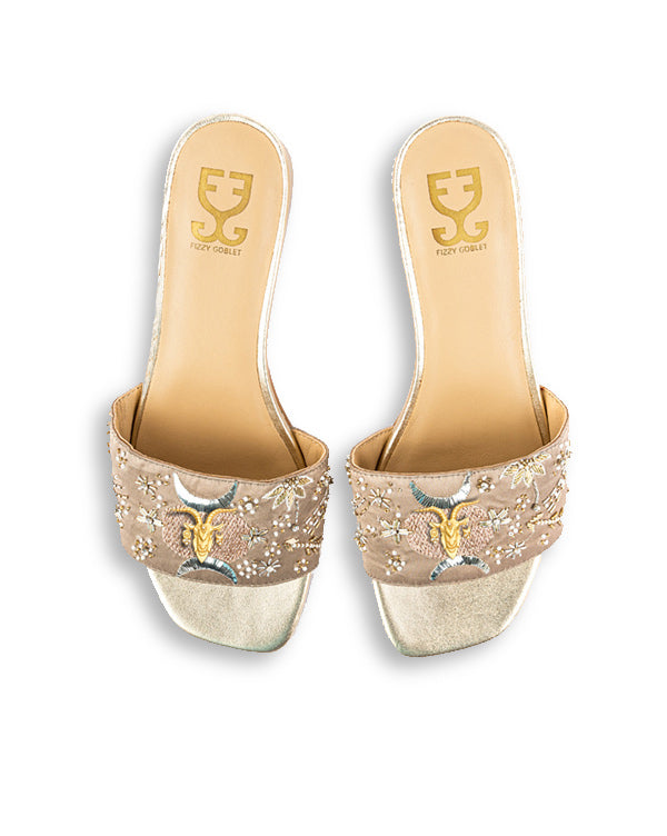 Zodiac Sandal Heels - Champagne