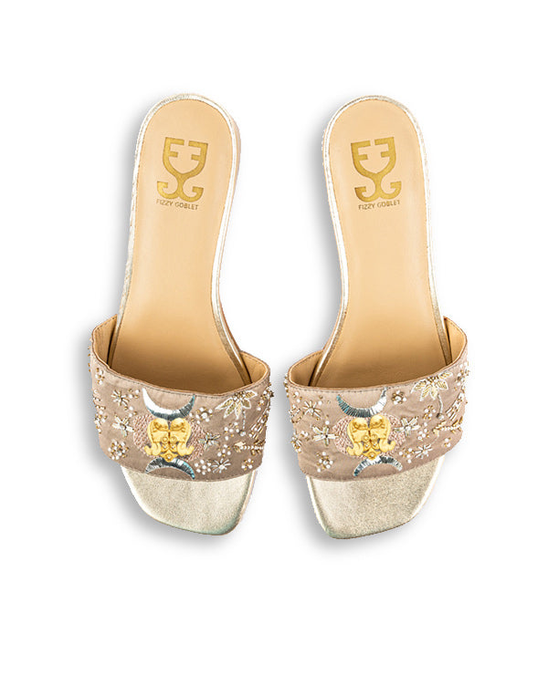 Zodiac Sandal Heels - Champagne