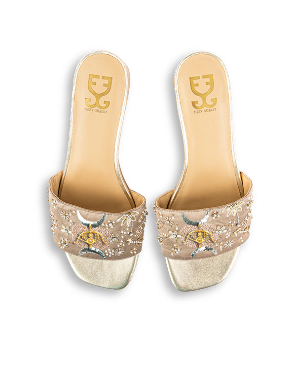 Zodiac Sandal Heels - Champagne