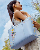 Fizzy Tote Leather ââ,¬â?? Stone Blue